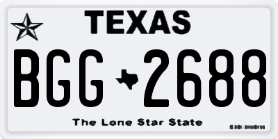 TX license plate BGG2688