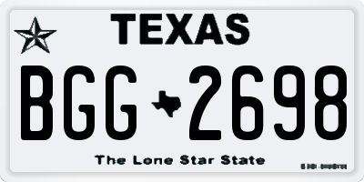 TX license plate BGG2698