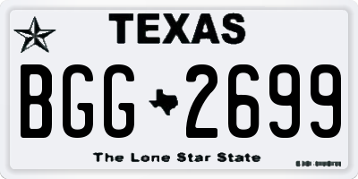 TX license plate BGG2699