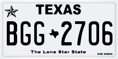 TX license plate BGG2706