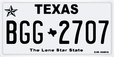 TX license plate BGG2707