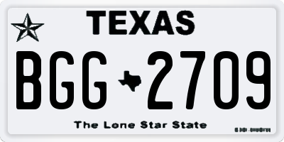 TX license plate BGG2709
