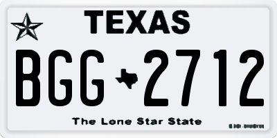 TX license plate BGG2712