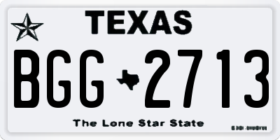 TX license plate BGG2713