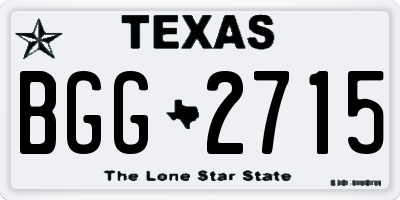 TX license plate BGG2715