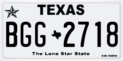 TX license plate BGG2718