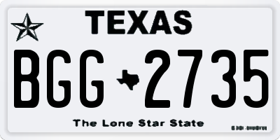 TX license plate BGG2735