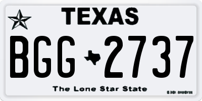 TX license plate BGG2737