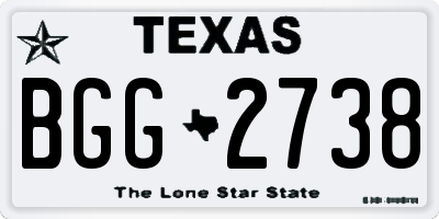 TX license plate BGG2738
