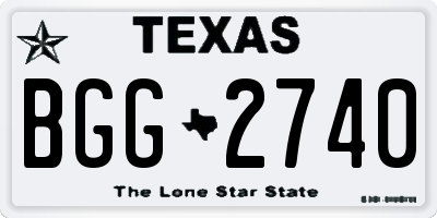 TX license plate BGG2740