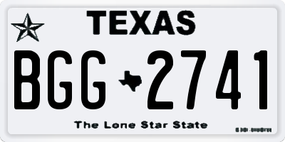 TX license plate BGG2741