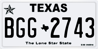 TX license plate BGG2743