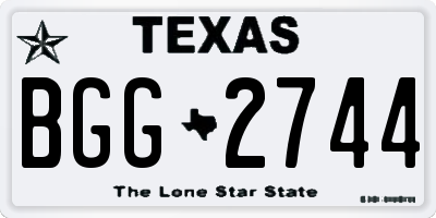 TX license plate BGG2744