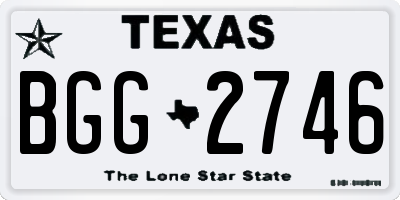 TX license plate BGG2746