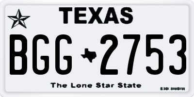 TX license plate BGG2753