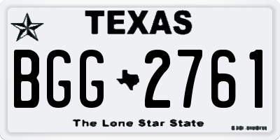 TX license plate BGG2761