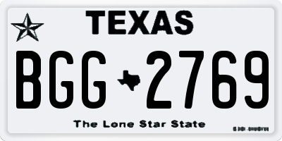 TX license plate BGG2769