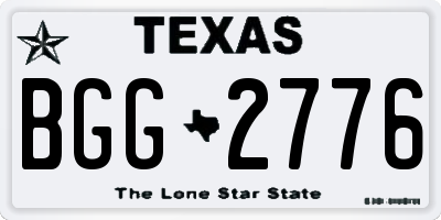 TX license plate BGG2776