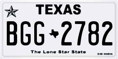 TX license plate BGG2782