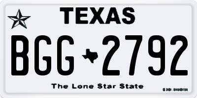 TX license plate BGG2792