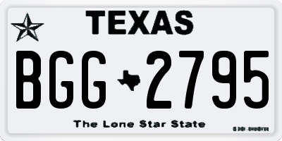 TX license plate BGG2795