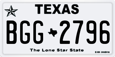 TX license plate BGG2796