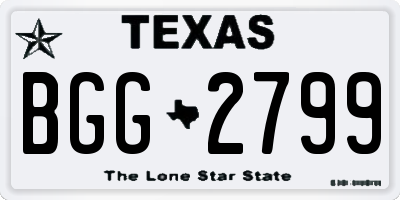 TX license plate BGG2799
