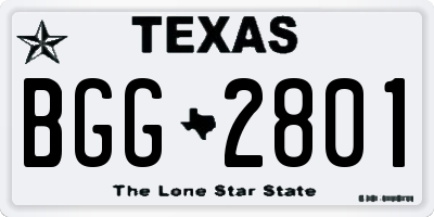 TX license plate BGG2801