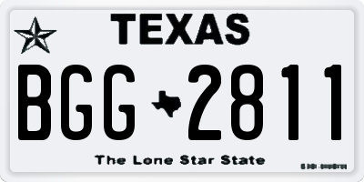 TX license plate BGG2811