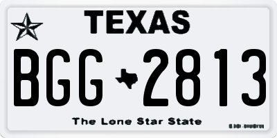 TX license plate BGG2813