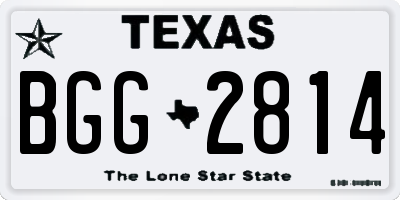 TX license plate BGG2814