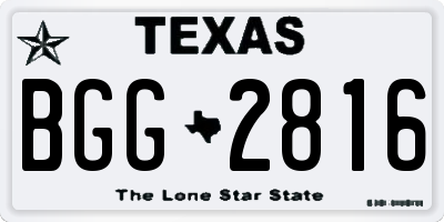 TX license plate BGG2816
