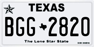 TX license plate BGG2820