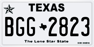 TX license plate BGG2823