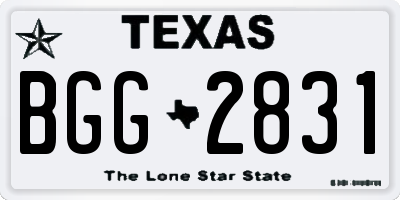 TX license plate BGG2831