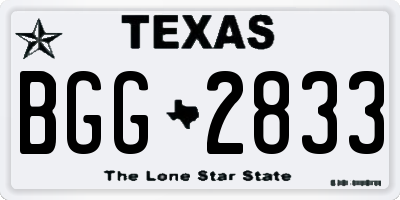 TX license plate BGG2833