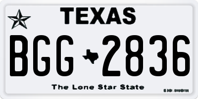 TX license plate BGG2836