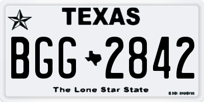TX license plate BGG2842