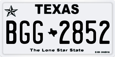 TX license plate BGG2852