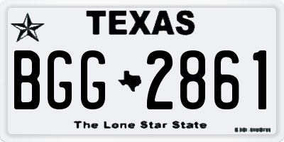 TX license plate BGG2861