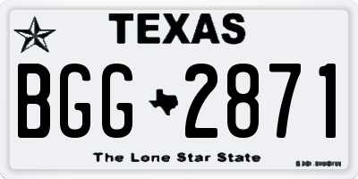 TX license plate BGG2871