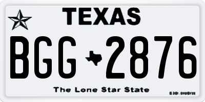TX license plate BGG2876