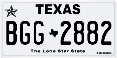 TX license plate BGG2882