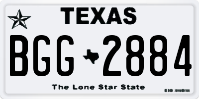 TX license plate BGG2884