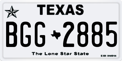 TX license plate BGG2885