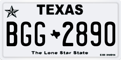 TX license plate BGG2890