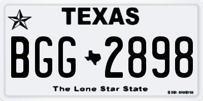 TX license plate BGG2898