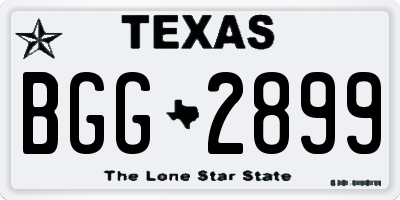 TX license plate BGG2899