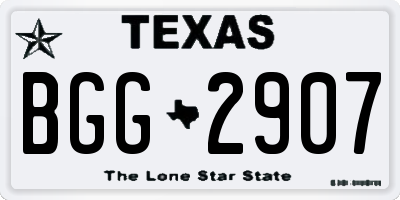 TX license plate BGG2907