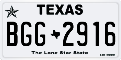 TX license plate BGG2916